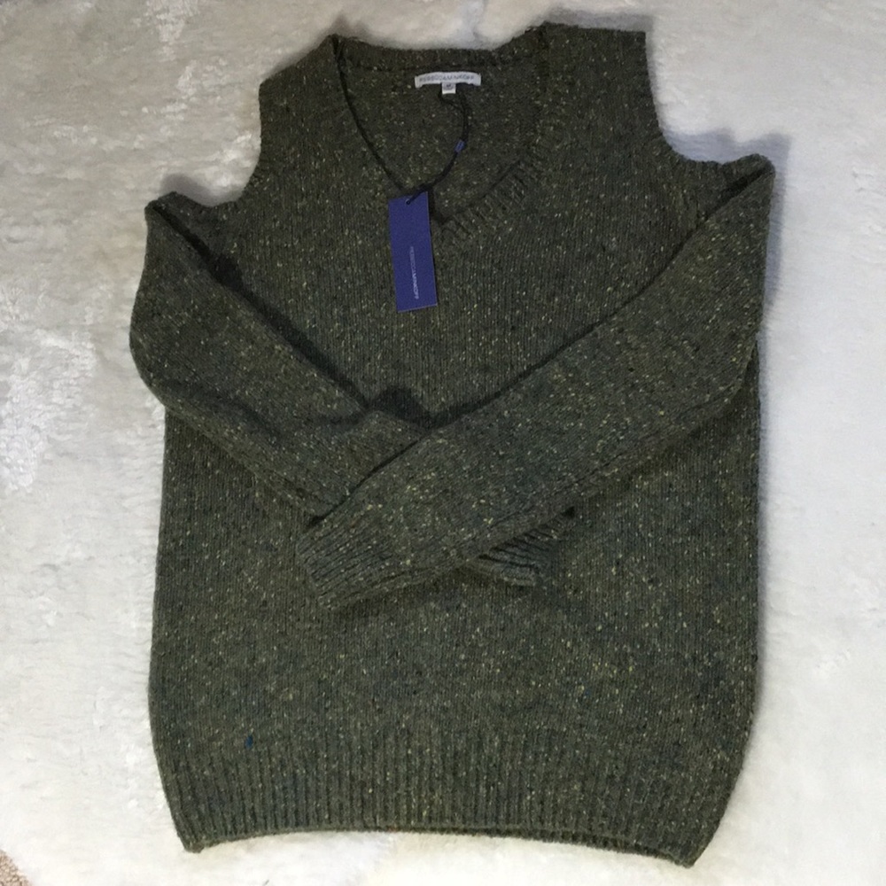 Rebecca Minkoff v neck, cold shoulder sweater M - Picture 2 of 9
